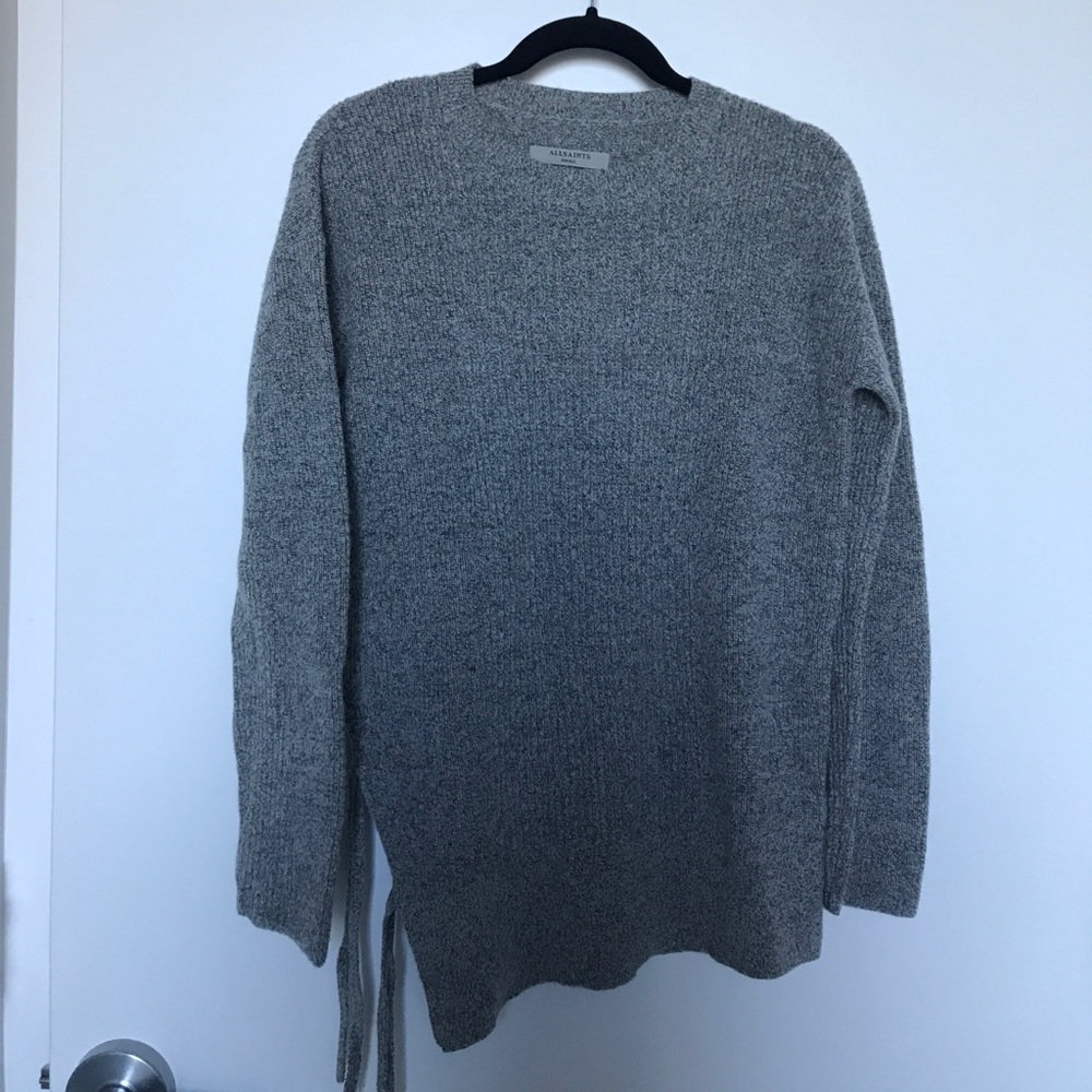 All Saints Gray Crew Neck Sweater